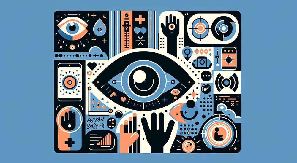 graphic illustration showcasing how you should design for visual impairment