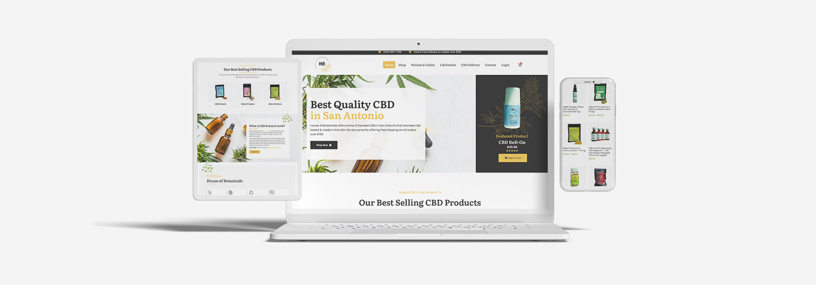 ecommerce website design services done for house of botanicals in San antonio